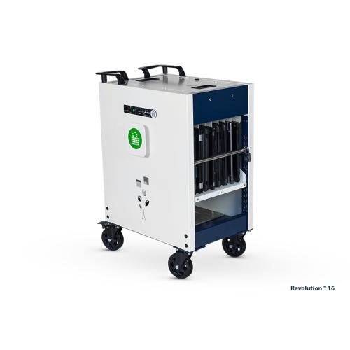 PCLocs Revolution 16 Charging Cart Support 16 Mobile Devices, Chromebooks, iPad, Carousel 1