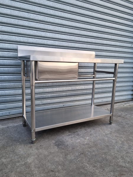 Stainless Steel Bench 1800 x 600 x 900 LEFT SIDE Sink & Undershelf 304 Grade Carousel 3