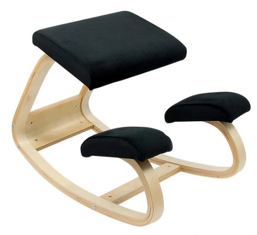 Ergonomic Kneeling Chair black velvet Carousel 1