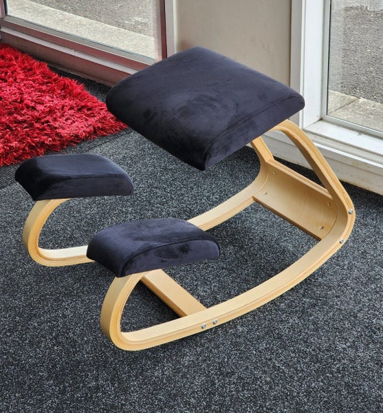 Ergonomic Kneeling Chair black velvet Carousel 2