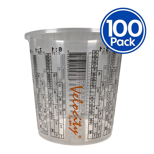 VELOCITY Calibrated Graduated Paint Mixing Cups 350ml x 100 Pack VM4 Carousel 1