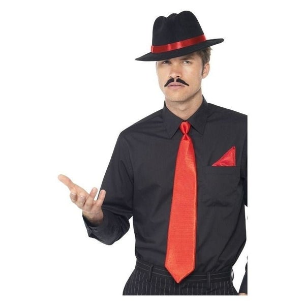 Gangster Trilby Tie and Handkerchief Adult Instant Costume Kit Carousel 2