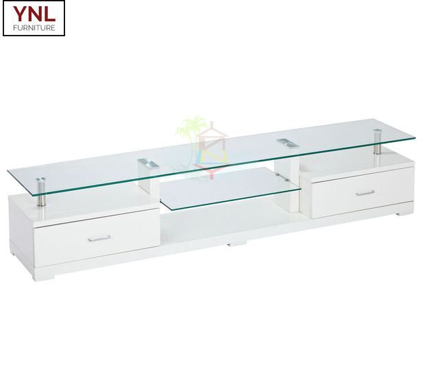 Ramon# Glass Top High Gloss TV Unit | White color | LS Carousel 2