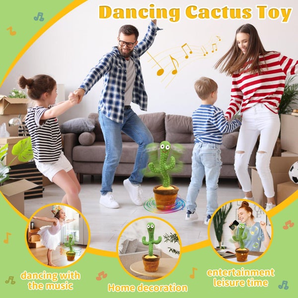 Mimicking Dancing Cactus Talking & Singing Light-Up Plush Toy for Babies Carousel 13