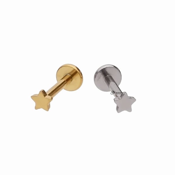 Star Top Titanium Flat Back Stud Earrings Carousel 5