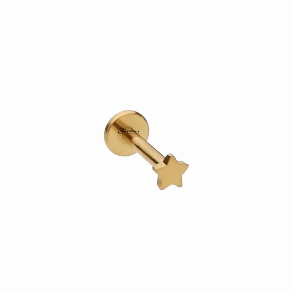 Star Top Titanium Flat Back Stud Earrings Carousel 1