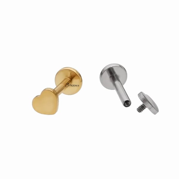 Heart Top Titanium Flat Back Stud Earring Carousel 2