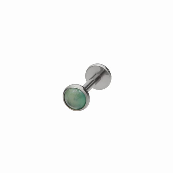 Green Onyx Top Titanium Flat Back Stud Earring Carousel 1