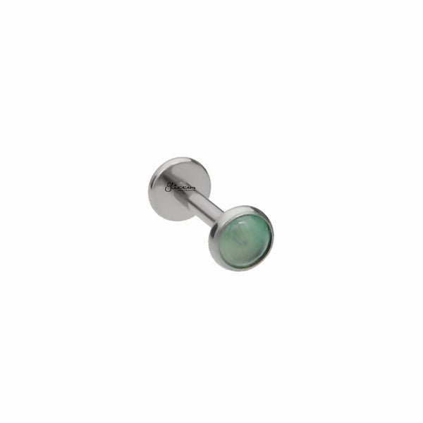Green Onyx Top Titanium Flat Back Stud Earring Carousel 2