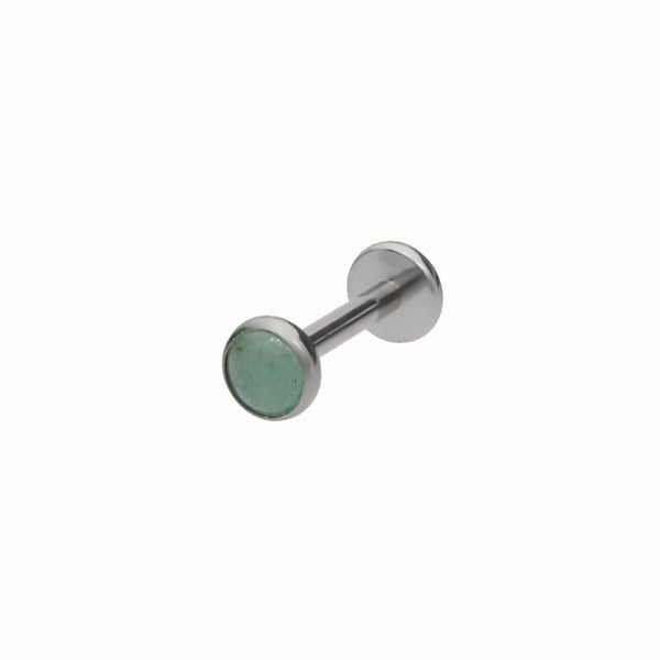 Green Aventurine Top Titanium Flat Back Stud Earring Carousel 1