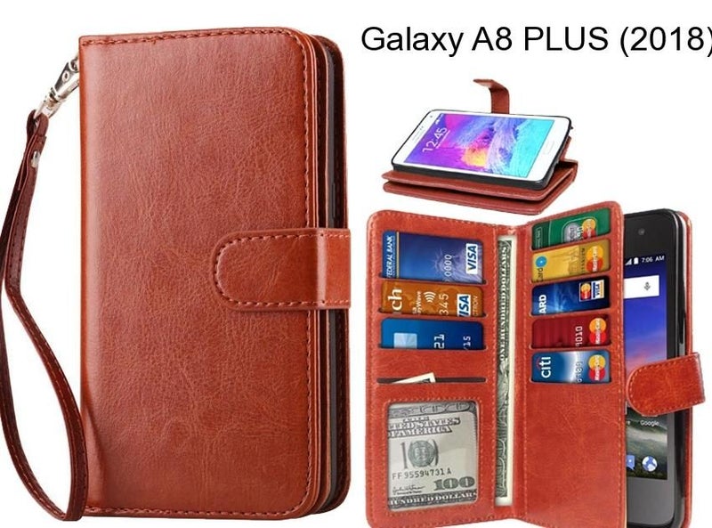 Galaxy A8 PLUS (2018) case Double Wallet leather case 9 Card Slots Carousel 1