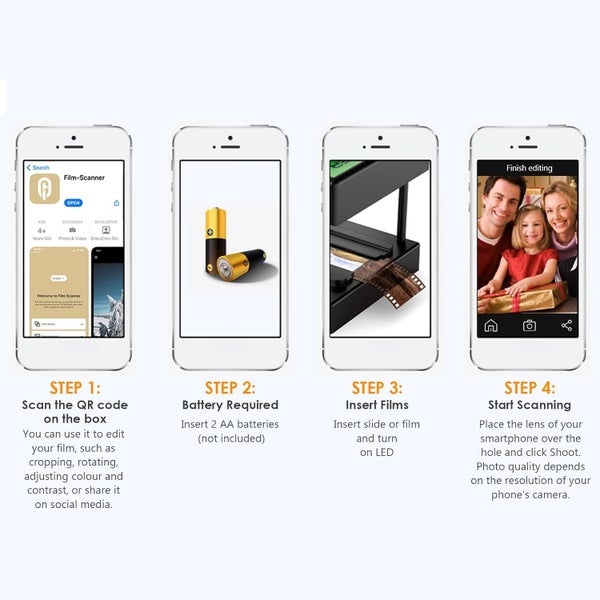 Mobile Film Scanner,35mm Slide & Negative Scanner,Supports App Editing Sharing Carousel 5