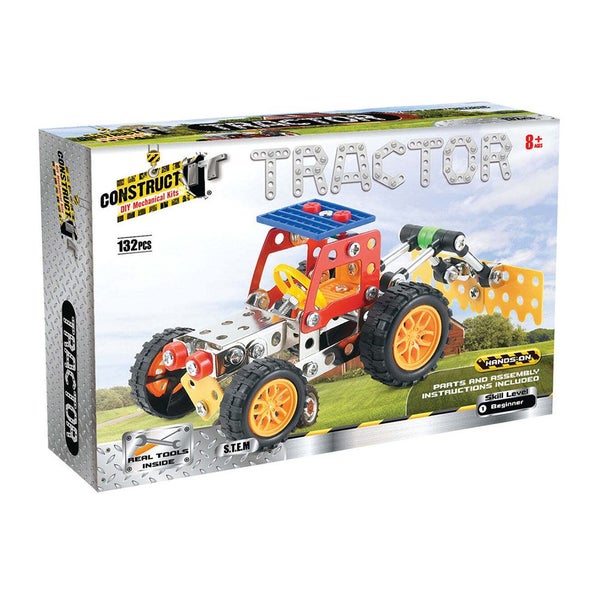 132pc Construct IT DIY Tractor Truck Toy w Tools STEM Build Assembly Kit Kids 8+ Carousel 1