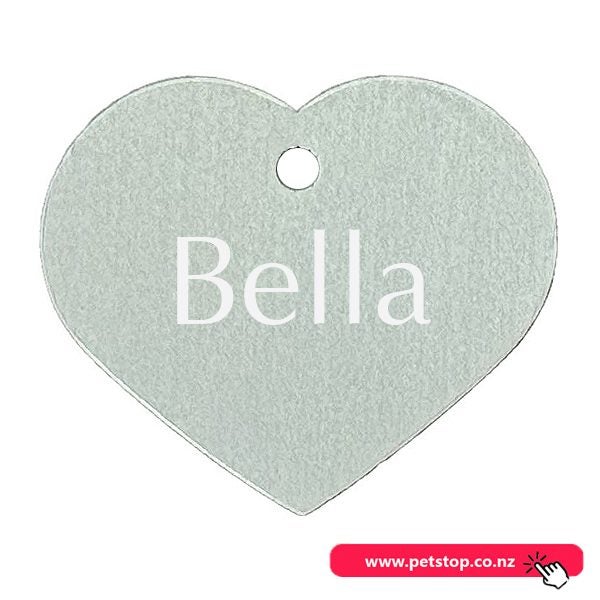 Pet Name Tag - "Bella" - Silver Heart Carousel 1