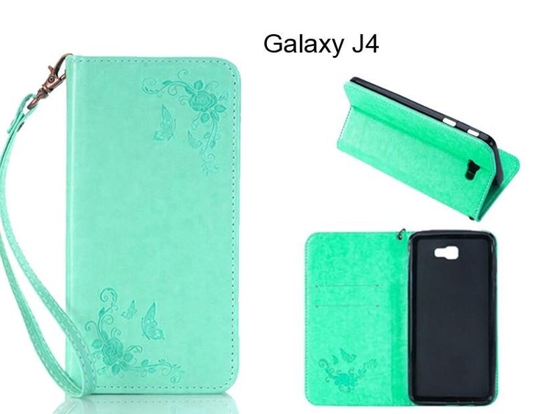 Galaxy J4 CASE Premium Leather Embossing wallet Folio case Carousel 1