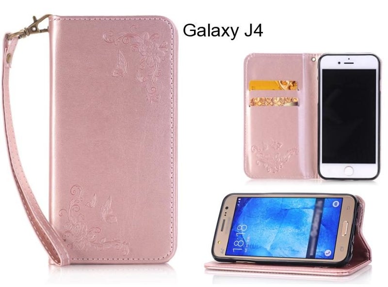 Galaxy J4 CASE Premium Leather Embossing wallet Folio case Carousel 1