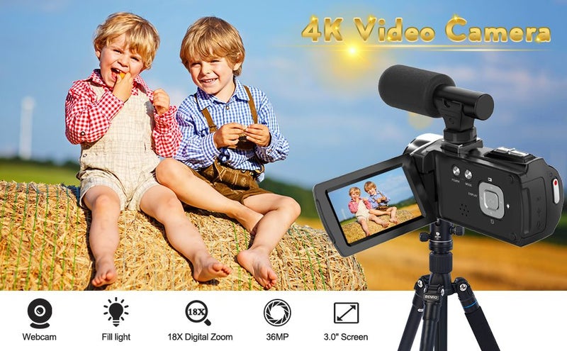 Video Camera Camcorder HD 4K 48MP Video Recorder Camera Vlogging Camera 3.0In LC Carousel 1
