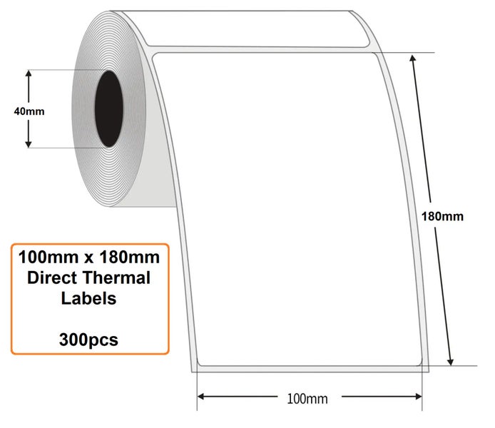 Direct Thermal Labels 100 x 180mm 300 Labels Courier Labels Carousel 1