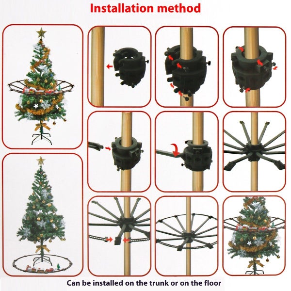 Remote Control Train Set with Light And Sound Christmas Train for Kids Christmas Carousel 5