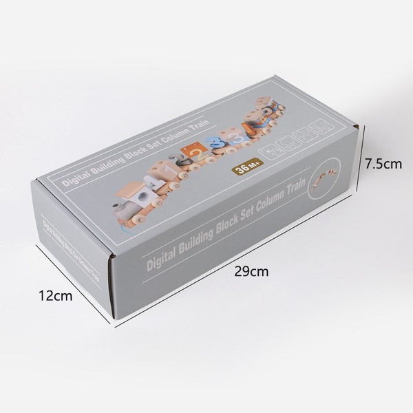Wooden Train Set with Numbers and Blocks Educational Toy for Kids Boys Girls Chr Carousel 2