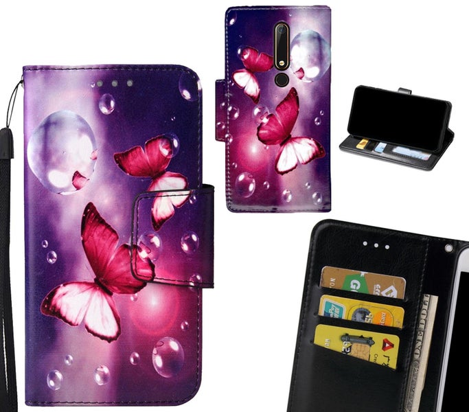 Nokia 6.1 Case wallet fine leather case printed Carousel 1