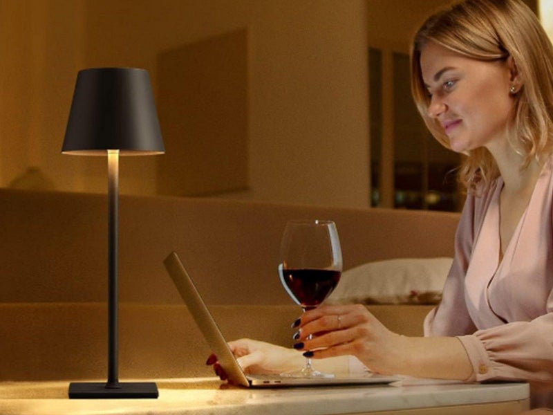 Rechargeable Table Lamp 3 Color Cordless LED Table Lamp Touch Desk Lamp Black Carousel 8