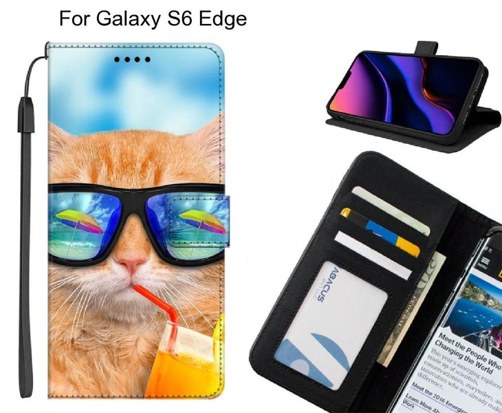 Galaxy S6 Edge case leather wallet case printed ID Carousel 1