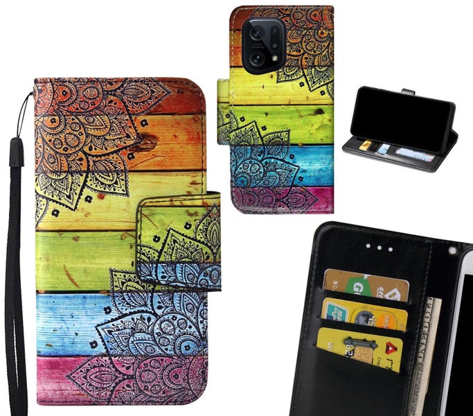 OPPO Find X5 Case wallet fine leather case printed Carousel 1