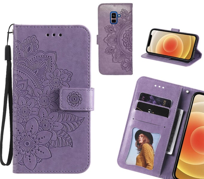 Galaxy A8 PLUS (2018) Case Embossed Floral Leather Wallet case Carousel 1