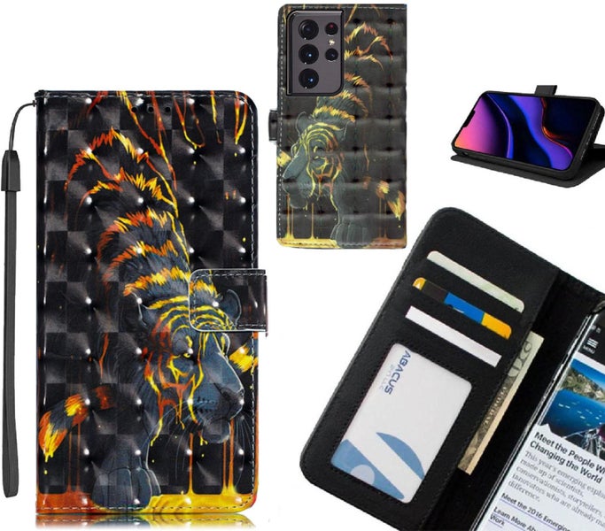 Galaxy S21 Ultra Case Leather Wallet Case 3D Pattern Printed Carousel 1
