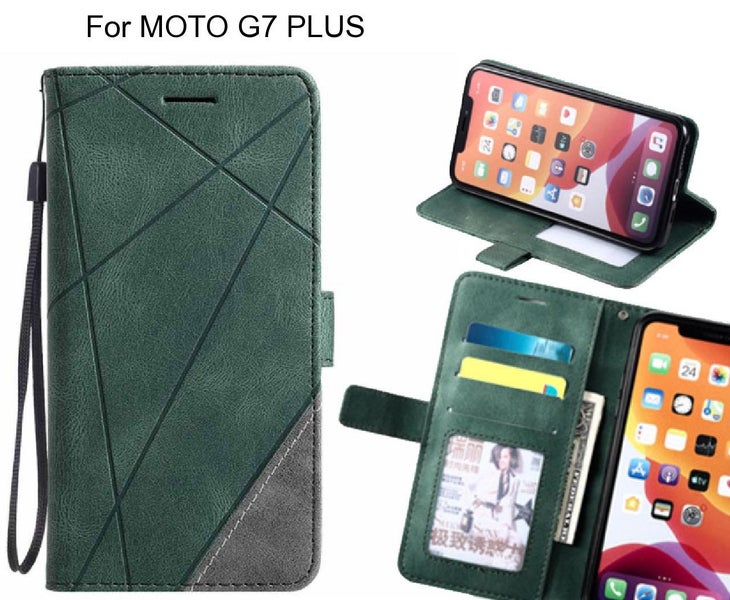 MOTO G7 PLUS Case Wallet Premium Denim Leather Cover Carousel 1