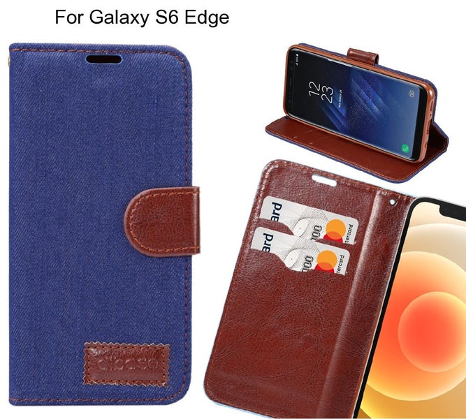 Galaxy S6 Edge Case Wallet Case Denim Leather Case Carousel 1
