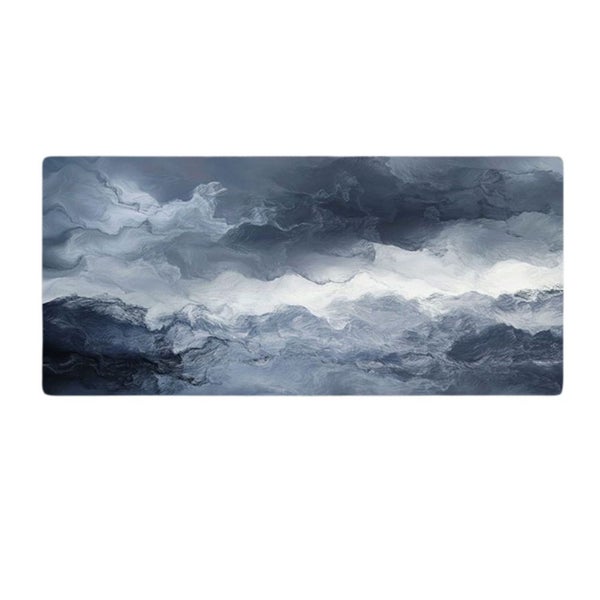 Mouse Pad Black White 400X900x5mm Abstract Marble Computer Keyboard Non Slip Ru Carousel 1