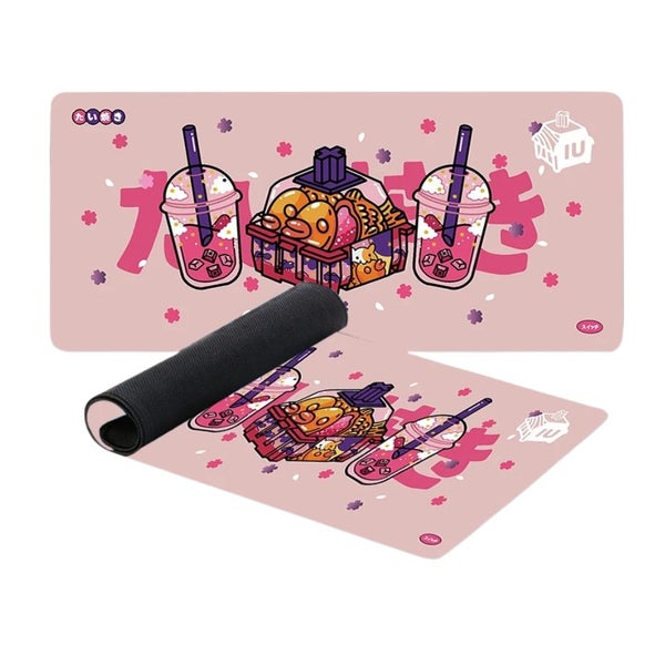 Mouse Pad Pink 300X800x3mm Milk Tea Game Rubber Soft Keyboard Desk Mat Desk Mat Carousel 1