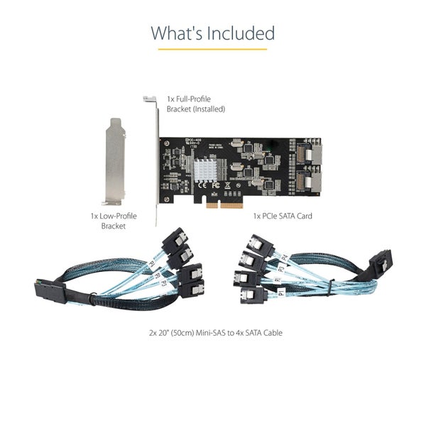 StarTech.com 8P6G-PCIE-SATA-CARD 8 Port 6Gbps SATA PCIe Card Controller Carousel 15
