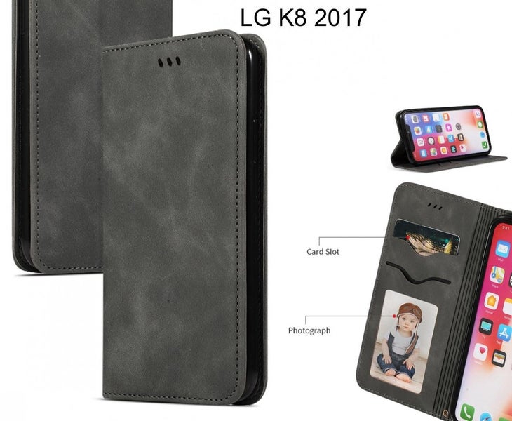 LG K8 2017 Case Premium Leather Magnetic Wallet Case Carousel 1