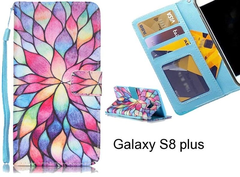 Galaxy S8 plus case 3 card leather wallet case printed ID Carousel 1