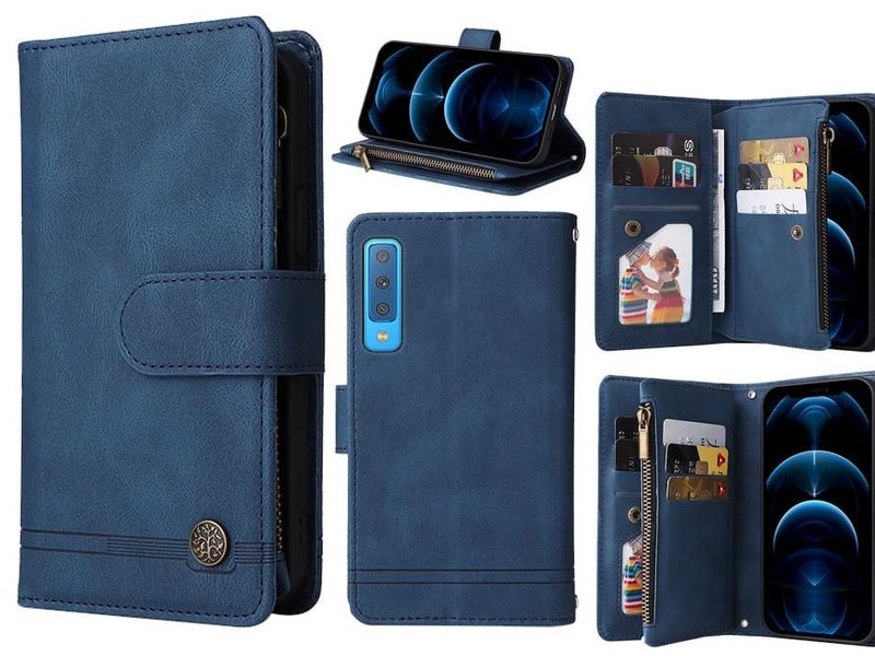 GALAXY A7 2018 Case 9 Card Slots Wallet Denim Leather Case Carousel 1