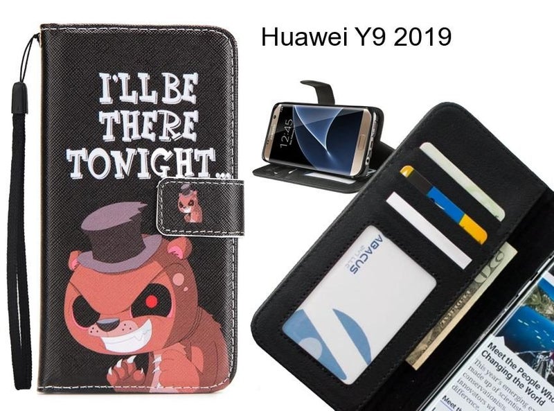 Huawei Y9 2019 case 3 card leather wallet case printed ID Carousel 1