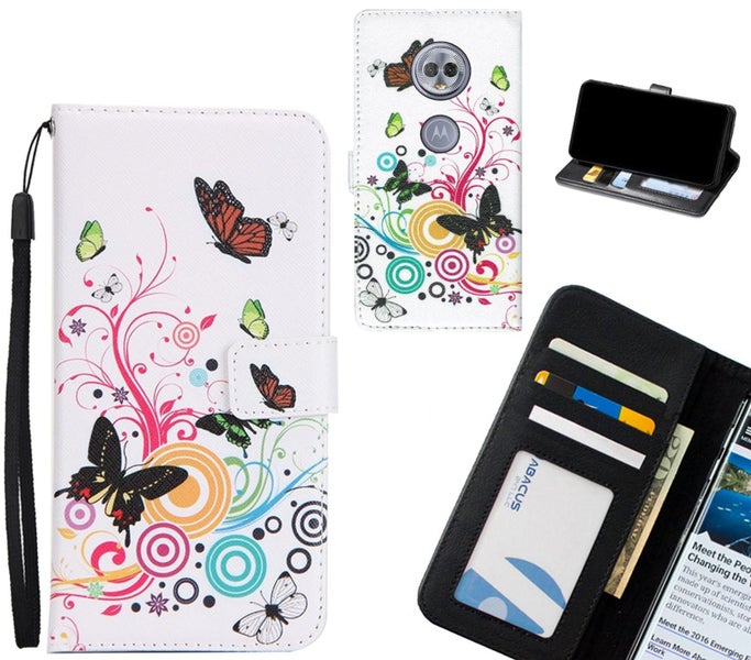 MOTO G6 PLAY case 3 card leather wallet case printed ID Carousel 1