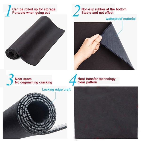 Mouse Pad Ice Blue 300X600x2mm Non Slip Rubber Mat For Computers Laptops Desk M Carousel 6