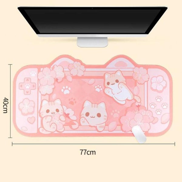 Mouse Pad Pink Cat Gaming Mat Bunny Desk Rubber Protector For Computers Desk Ma Carousel 2