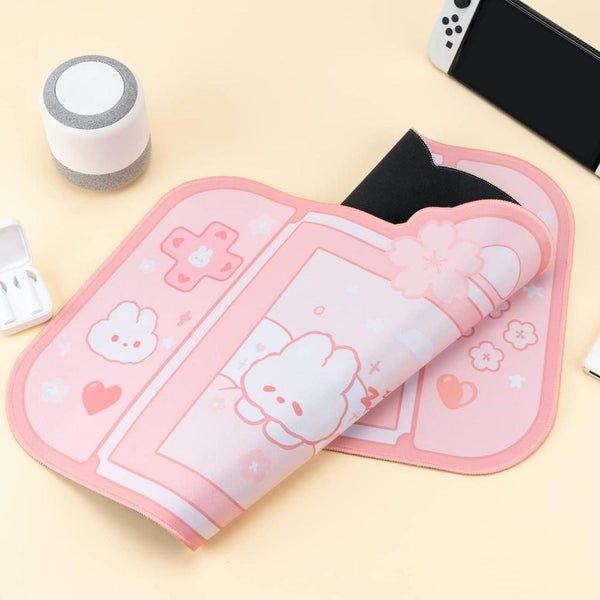 Mouse Pad Pink Cat Gaming Mat Bunny Desk Rubber Protector For Computers Desk Ma Carousel 4