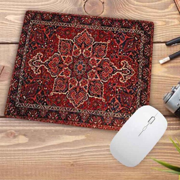 Mouse Pad Dark Red 22X18cm Persian Tribal Carpet For Computer Office Desk Mat D Carousel 2