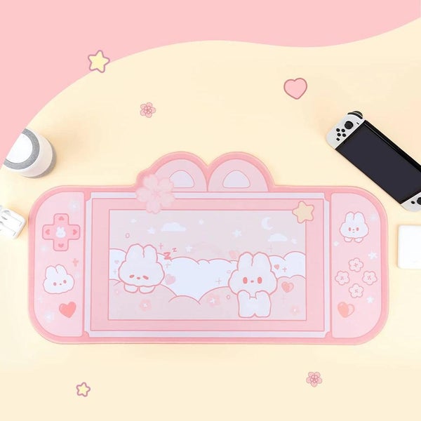 Mouse Pad Pink Bunny Gaming Mat Rubber Protector For Desk Use Desk Mats HOD Hea Carousel 4