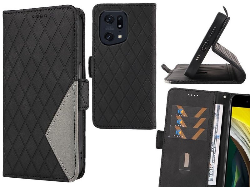 Oppo Find X5 Pro Case Grid Wallet Leather Case Carousel 1