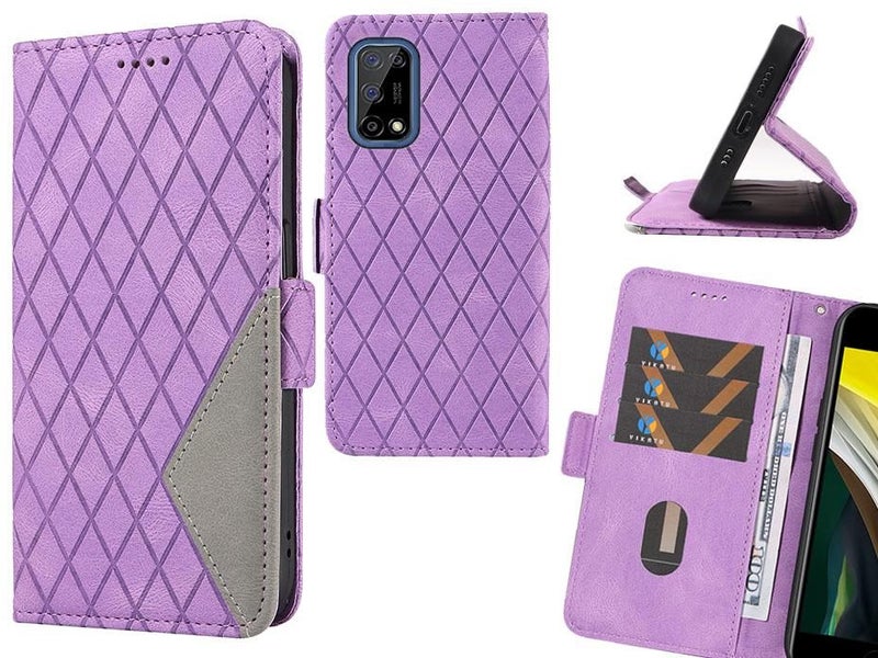 Realme 7 5G Case Grid Wallet Leather Case Carousel 1