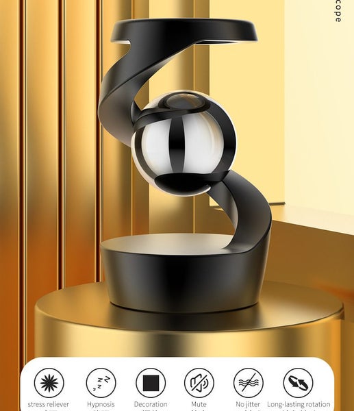 Desktop Floating Gyroscope: Stress Relief Spinner & Tabletop Decoration-Gray Carousel 2