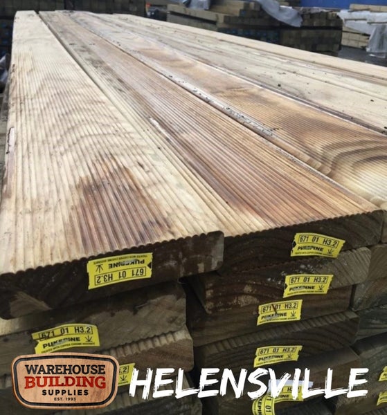 150x40(140x32) H3.2 Premium Griptread Decking RANDOM $7.95 PER MTR INC GST Carousel 1