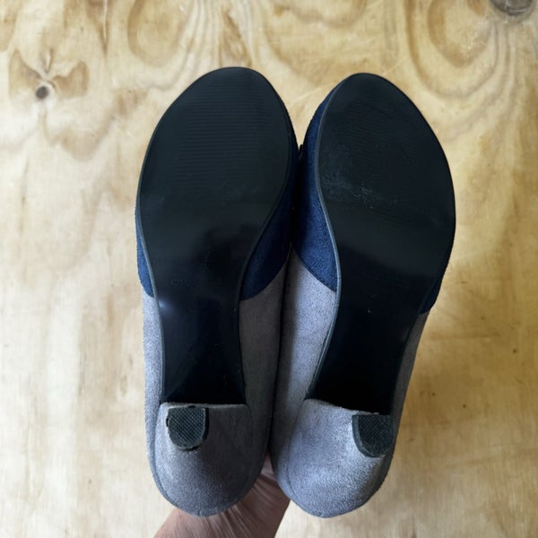 Chaussure Classique Merci Shoes Gray/Navy Rockabilly Style Heels Size 40 Carousel 5